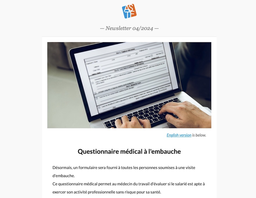 Newsletter ASTF Avril 2024