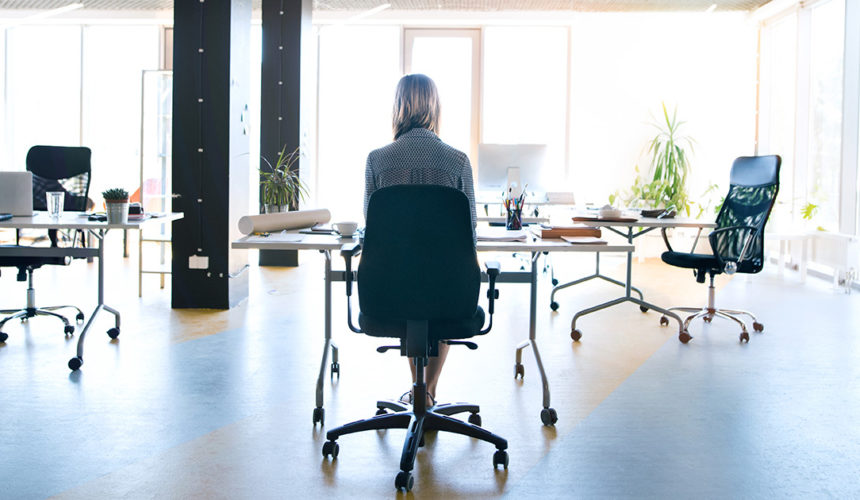 Dynamic sitting and office chair woman sitting office chair