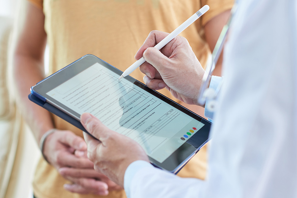checkup tests sur ipad