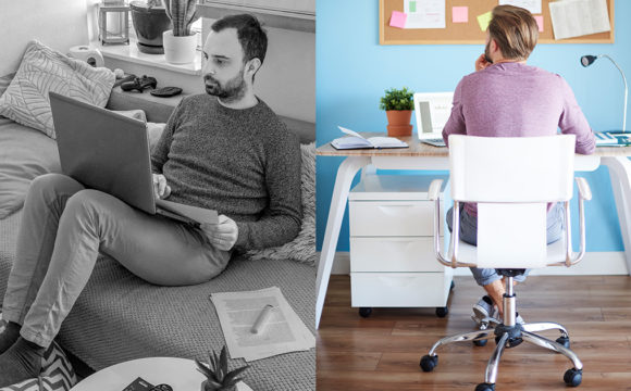 difference in people sitting to telework