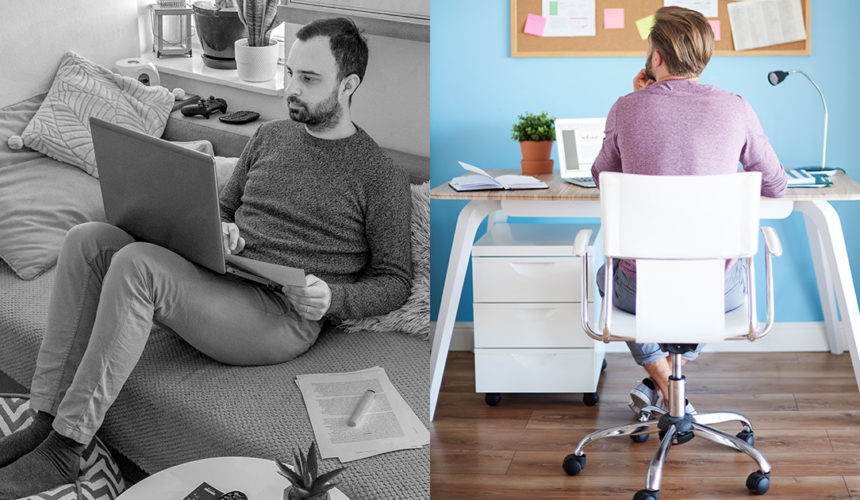 Improve your sitting posture while teleworking difference in people sitting to telework