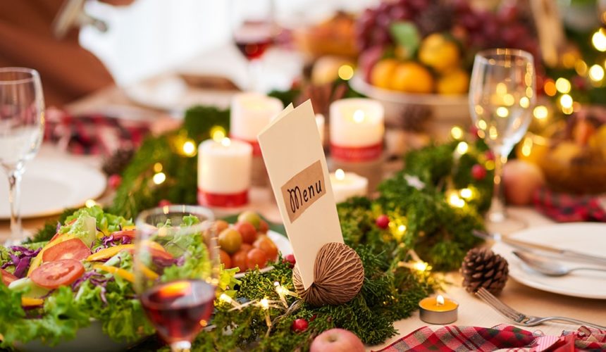 festive dinner table