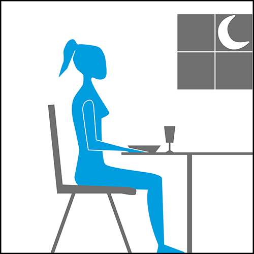 sitting at dinner