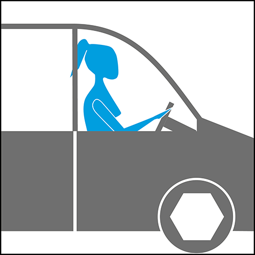 sitting in car